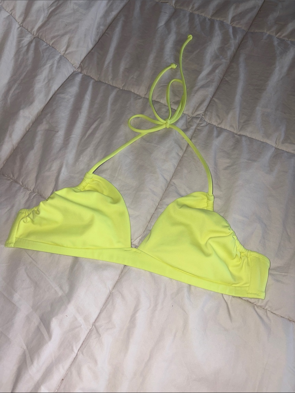 Neon Yellow Victoria’s Secret  Triangle Bikini Top size small